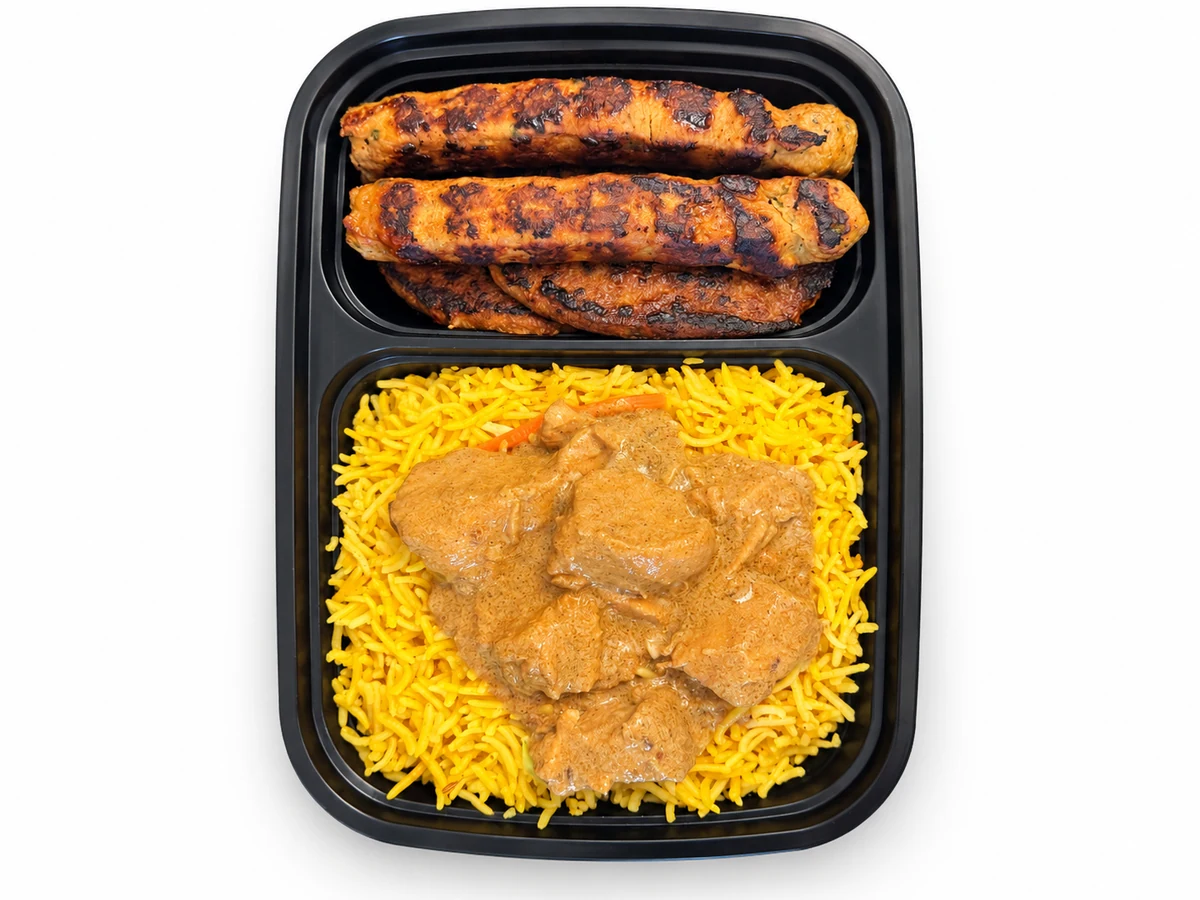 4 Kabab Platter with Chicken over Rice